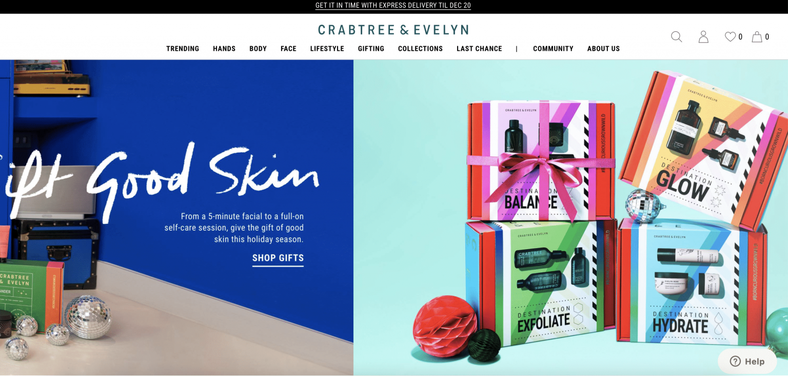 Crabtree & Evelyn site on Shopify Plus